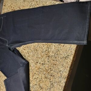 Dark Blue Jeans with White Stitching